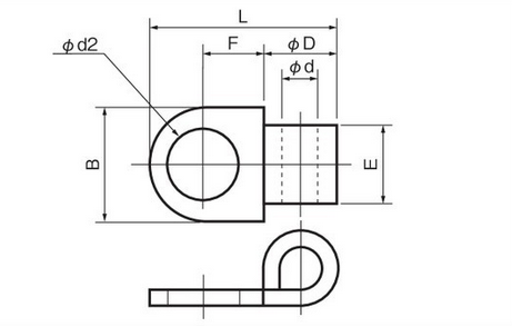 flag ring terminal 2D