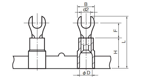 Polycarbonate Insulated Chain Terminals (ICT) - Spades (1.25Y-3S)