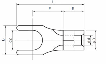 R Type Ring Terminal 2D