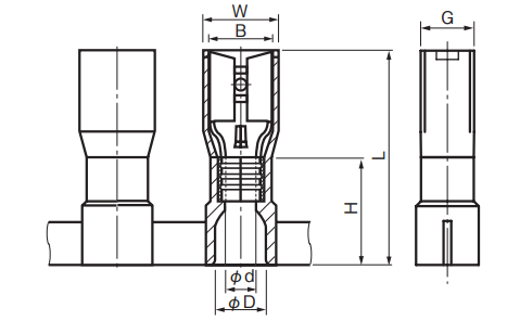Fully-Insulated ICT Female Disconnects .187 Series