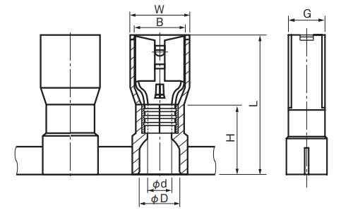 Fully-Insulated ICT Female Disconnects .250 Series