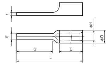 R Type Ring Terminal 2D