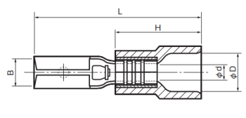 Half-Insulated Disconnect Terminals, Extra Copper Sleeve on Barrel, Female