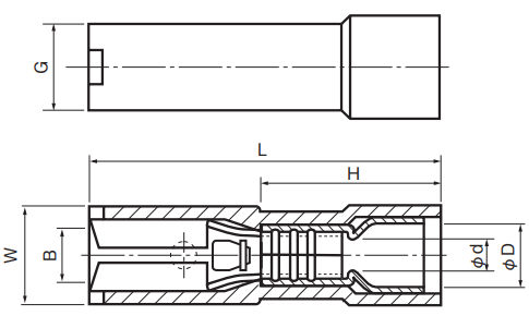 110SeriesInsulatedDiscountTerminalsExtraCopperSleeveFemale