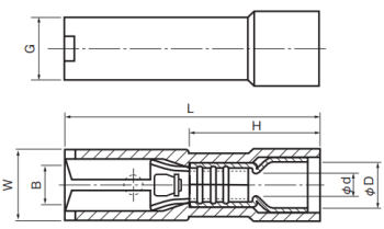 Fully Insulated Disconnect Terminals, Extra Copper Sleeve, Female